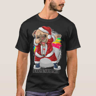 Pug Kerstman Dabbing Prettig Kerstmis Pugmas - Pug T-shirt