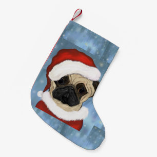 Pug Kerstman Kleine Kerstsok