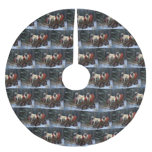 Pug Kerstmis Feestelijk Seizoen Kerstboom Rok (Voorkant)