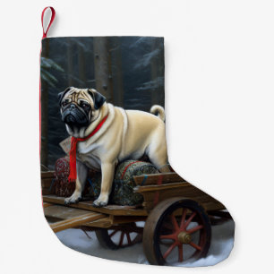 Pug Kerstmis Feestelijk Seizoen Kleine Kerstsok