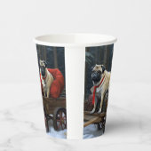 Pug Kerstmis Feestelijk Seizoen Papieren Bekers (Links)