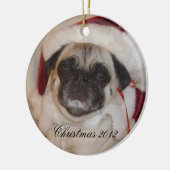 Pug-kerstversiering Keramisch Ornament (Links)