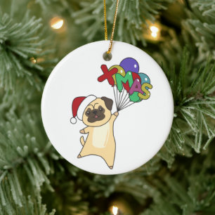 Pug kerstwinter winterdieren Honden Volwassen kled Keramisch Ornament