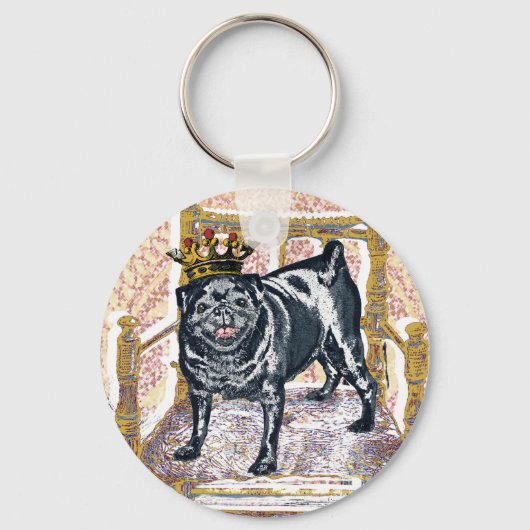 Pug King Sleutelhanger (Voorkant)