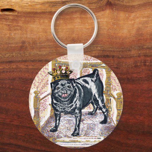 Pug King Sleutelhanger (Voorkant)