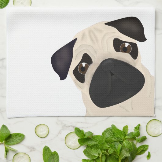 Pug Kitchen Towel Theedoek (Gevouwen)