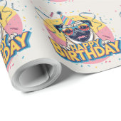 Pug kleurrijk cadeaupapier (Rol Hoek)