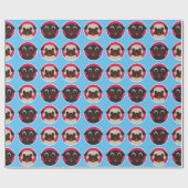 Pug-koppen met opvulpapier - groot cadeaupapier (Vlak)