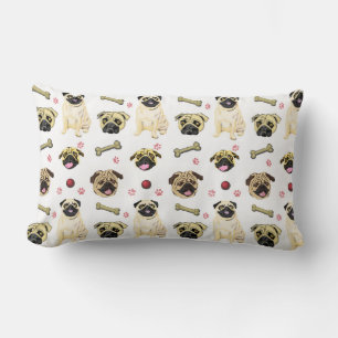 Pug Kussen Wit