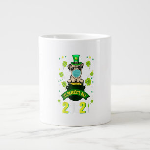 Pug Leprechaun Hondenliefhebber Face Masker St Pat Extra Grote Beker