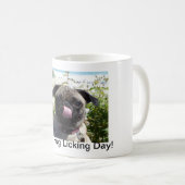 Pug Licking Day Mok (Voorkant rechts)