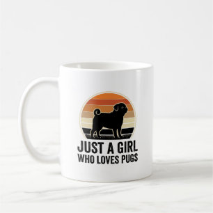Pug Liefhebber Vintage Alleen Een Meisje Hond Shir Koffiemok