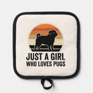 Pug Liefhebber Vintage Alleen Een Meisje Hond Shir Pannenlap