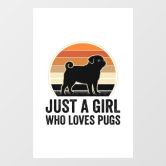 Pug Liefhebber Vintage Alleen Een Meisje Hond Shir Raamsticker