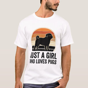 Pug Liefhebber Vintage Alleen Een Meisje Hond Shir T-shirt