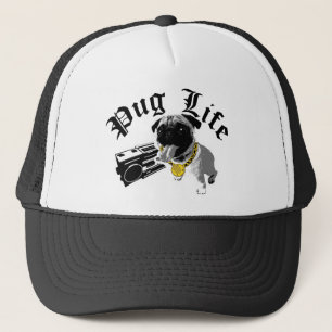 Pug Life $17,95 (11 kleuren) Trucker Hat Pet