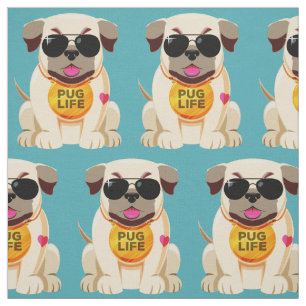 Pug Life aangepaste kleurstof Stof