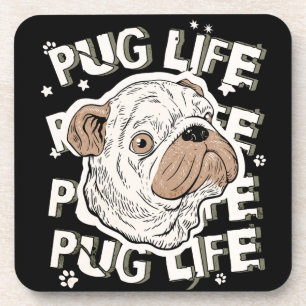 Pug Life Animal Dog Bier Onderzetter