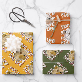 Pug Life Animal Dog Inpakpapier Vel