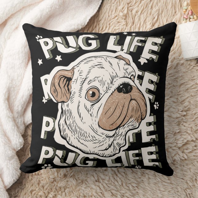 Pug Life Animal Dog Kussen (Deken)