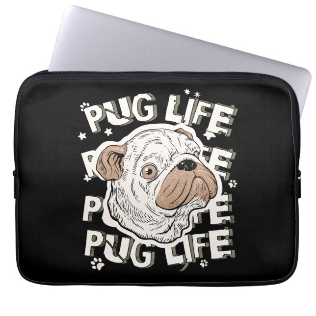 Pug Life Animal Dog Laptop Sleeve (Voorkant)