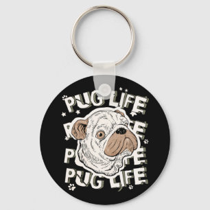 Pug Life Animal Dog Sleutelhanger