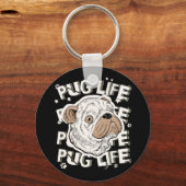 Pug Life Animal Dog Sleutelhanger (Voorkant)