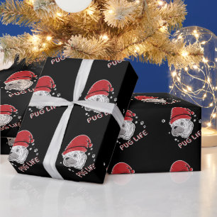 Pug Life Animal Kerstmis Cadeaupapier