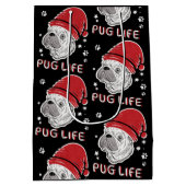 Pug Life Animal Kerstmis Medium Cadeauzakje (Achterkant)