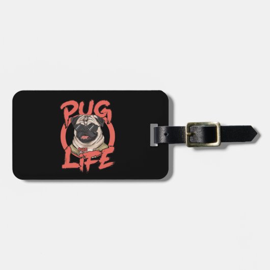 Pug Life Bagagelabel (Voorkant horizontaal)