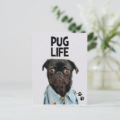 Pug Life Briefkaart (Staand voorkant)
