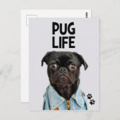 Pug Life Briefkaart (Voorkant / Achterkant)