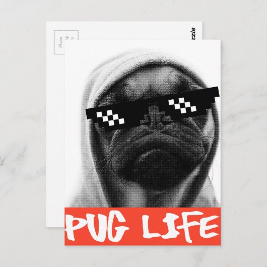 Pug Life Briefkaart (Voorkant / Achterkant)