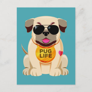 Pug Life briefkaart