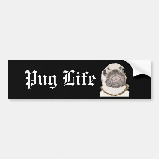 Pug Life Bumpersticker (Voorkant)