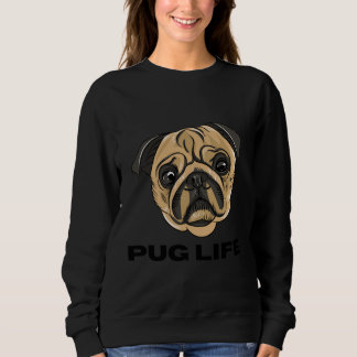 Pug Life - Cute Pug Face Cartoon Trui