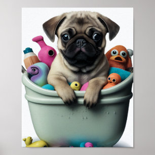 Pug Life: Een zacht avontuur in de Bathtub Poster