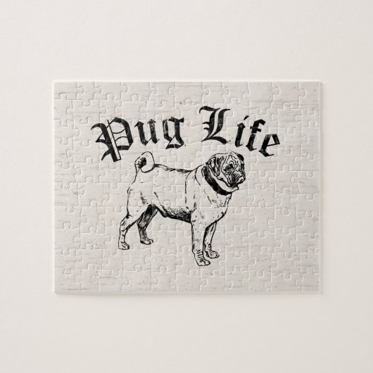 Pug Life Funny Dog Gangster Legpuzzel (Horizontaal)