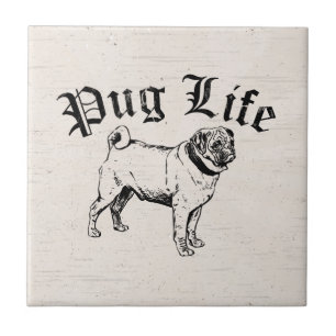 Pug Life Funny Dog Gangster Tegeltje