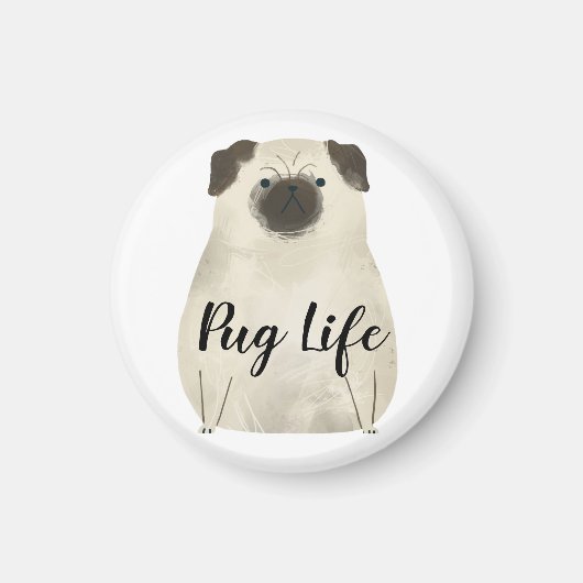 Pug Life Funny Magneet (Voorkant)
