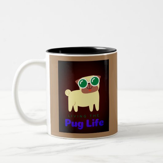 Pug Life-Mok Tweekleurige Koffiemok (Links)