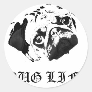 Pug Life Ronde Sticker