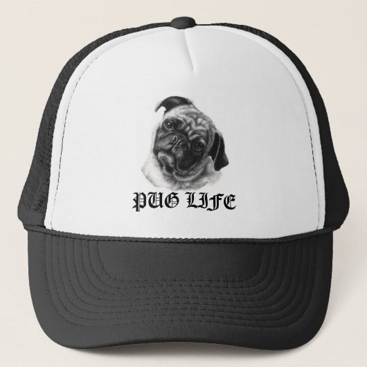 Pug Life Trucker Hat van nicola Pet (Voorkant)
