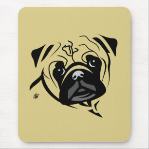 Pug Lijn Portret Muismat