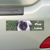 Pug Love Bumpersticker (Op auto)