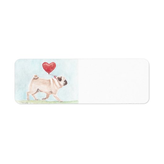 Pug Love Dog Art Return Address Labels (Voorkant)