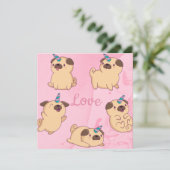 Pug Love Feestdagenkaart (Staand voorkant)