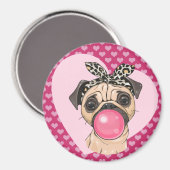 Pug Love Magnet Magneet (Voorkant / Achterkant)
