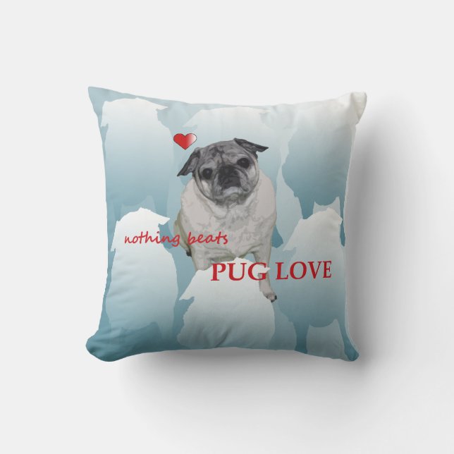 Pug Love Pillow Kussen (Voorkant)
