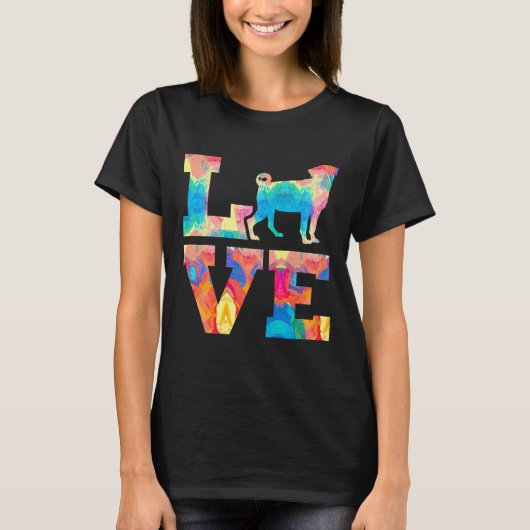 Pug Love Premium Schilderij T-shirt (Voorkant)